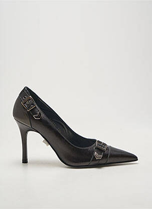 Pantofi cu toc țesătură satinată toc de 7 la 9 cm negru BRENDA ZARO femeie