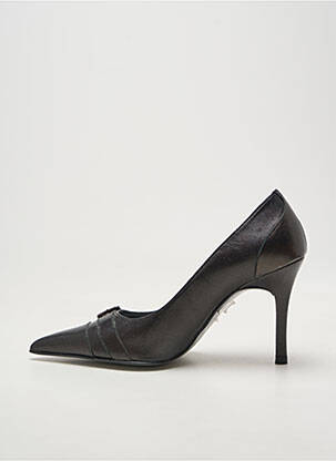 Pantofi cu toc țesătură satinată toc de 7 la 9 cm negru BRENDA ZARO femeie