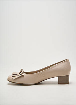 Pantofi cu toc toc pătrat toc de 4 la 6 cm bej SWEET femeie