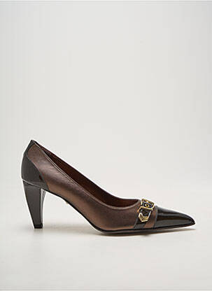 Pantofi cu toc material neted toc de 7 la 9 cm maro BRENDA ZARO femeie