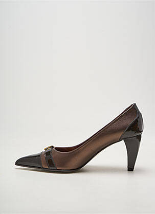 Pantofi cu toc material neted toc de 7 la 9 cm maro BRENDA ZARO femeie