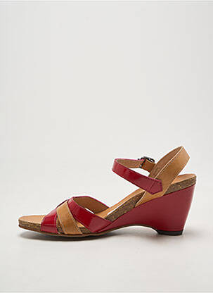 Sandale/pantofi decupați material neted toc de 7 la 9 cm roșu PLAGE PRIVEE femeie