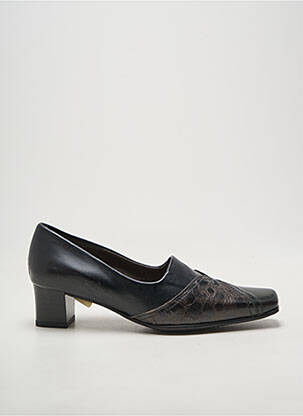 Pantofi cu toc țesătură satinată toc de 4 la 6 cm negru SWEET femeie