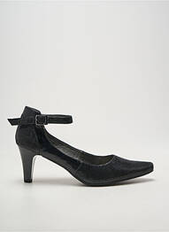 Pantofi cu toc țesătură satinată toc de 7 la 9 cm negru SWEET femeie