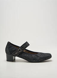 Pantofi cu toc țesătură satinată toc de 4 la 6 cm negru SWEET femeie