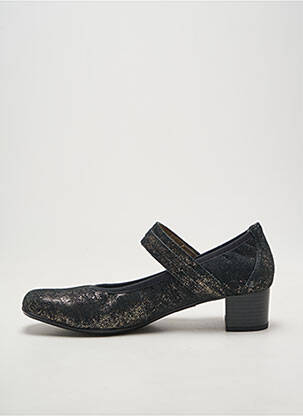 Pantofi cu toc țesătură satinată toc de 4 la 6 cm negru SWEET femeie