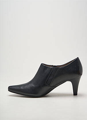 Botine/ghete țesătură satinată toc de 7 la 9 cm negru SWEET femeie