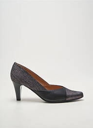 Pantofi cu toc țesătură satinată toc de 7 la 9 cm negru SWEET femeie