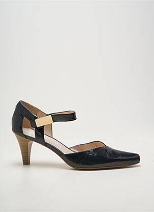 Pantofi cu toc țesătură lăcuită toc de 7 la 9 cm negru SWEET femeie