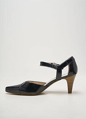 Pantofi cu toc țesătură lăcuită toc de 7 la 9 cm negru SWEET femeie