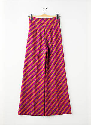 Pantalon larg închidere cu fermoar sub clapetă cu nasturi mărime normală roz STUDIO 66 femeie