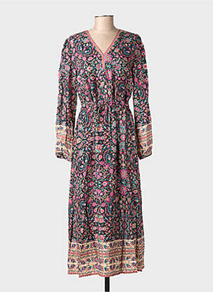 Rochie lungă mâneci lungi mâneci lungi negru C'EST BEAU LA VIE femeie