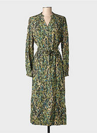 Rochie lungă mâneci lungi mâneci lungi verde JULIE GUERLANDE femeie
