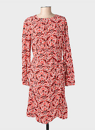 Rochie midi imprimeu floral mâneci lungi roșu C'EST BEAU LA VIE femeie