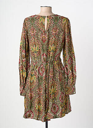 Rochie midi imprimeu fantezie mâneci lungi verde C'EST BEAU LA VIE femeie