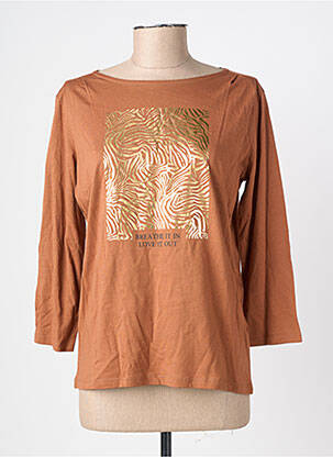 Tricou mâneci 3/4 mâneci 3/4 maro JULIE GUERLANDE femeie