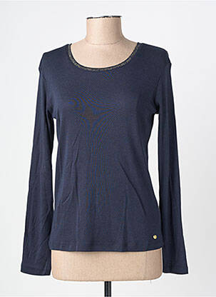 Tricou mâneci lungi mâneci lungi albastru C'EST BEAU LA VIE femeie