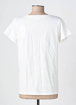 Tricou serigrafie mâneci scurte bej C'EST BEAU LA VIE femeie