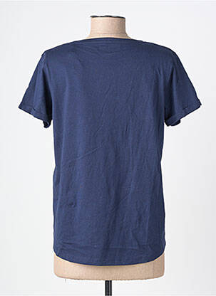 Tricou serigrafie mâneci scurte albastru C'EST BEAU LA VIE femeie