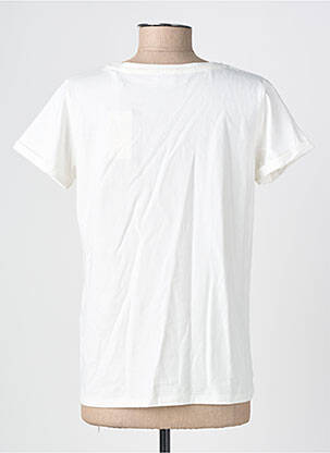Tricou serigrafie mâneci scurte bej C'EST BEAU LA VIE femeie