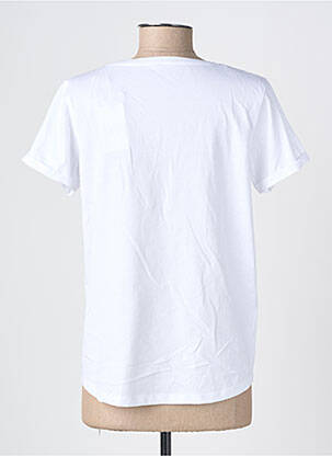 Tricou serigrafie mâneci scurte alb C'EST BEAU LA VIE femeie