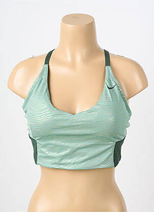 Sutien efect material satinat sutiene verde NIKE femeie