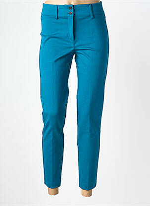 Pantalon 7/8 elasticitate mărime normală albastru QUATRE VINGT JOURS femeie