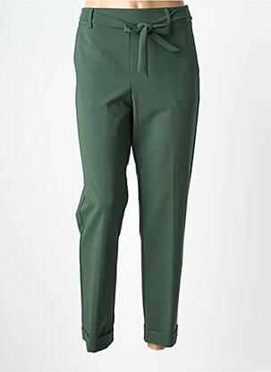 Pantalon slim talie elastică mărime normală verde QUATRE VINGT JOURS femeie