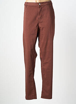 Pantalon slim țesătură poplin mărime normală maro KANOPE femeie
