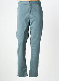 Pantalon slim țesătură poplin mărime normală verde KANOPE femeie