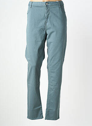 Pantalon slim țesătură poplin mărime normală verde KANOPE femeie