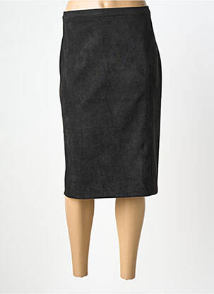 Fustă midi talie cu cleme negru QUATRE VINGT JOURS femeie