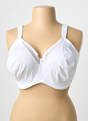 Sutien efect material satinat sutien cupe întregi cu decolteu înalt alb TRIUMPH femeie