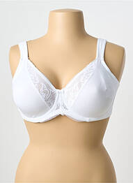 Sutien efect material satinat sutien cupe întregi cu decolteu înalt alb TRIUMPH femeie