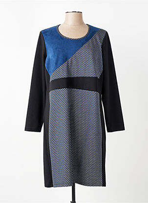 Rochie midi imprimeu fantezie mâneci lungi negru GUY DUBOUIS femeie