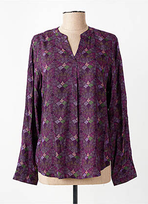 Cămașă țesătură poplin mâneci lungi violet AGATHE & LOUISE femeie