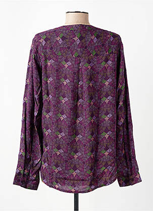 Cămașă țesătură poplin mâneci lungi violet AGATHE & LOUISE femeie