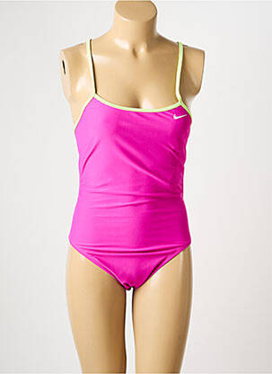 Costum de baie dintr-o singură piesă efect material satinat roz NIKE femeie