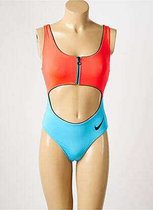 Costum de baie dintr-o singură piesă efect material satinat portocalie NIKE femeie