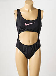 Costum de baie dintr-o singură piesă efect material satinat negru NIKE femeie