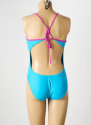 Costum de baie dintr-o singură piesă efect material satinat albastru NIKE femeie