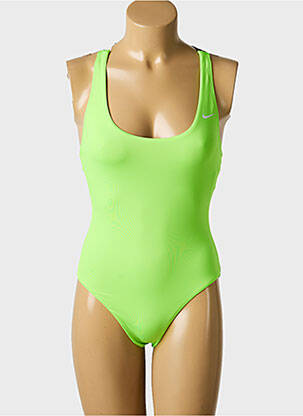 Costum de baie dintr-o singură piesă efect material satinat verde NIKE femeie