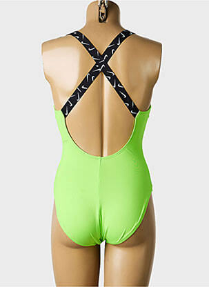 Costum de baie dintr-o singură piesă efect material satinat verde NIKE femeie