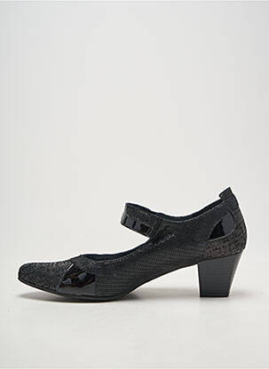 Pantofi cu toc toc pătrat toc de 4 la 6 cm negru GEO-REINO femeie