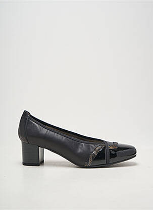 Pantofi cu toc țesătură lăcuită toc de 4 la 6 cm negru PEDI GIRL femeie