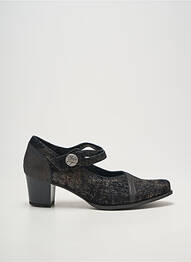 Pantofi cu toc țesătură satinată toc de 4 la 6 cm negru GEO-REINO femeie