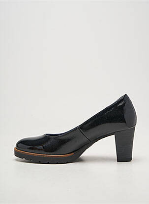 Pantofi cu toc țesătură lăcuită toc de 7 la 9 cm negru DORKING femeie