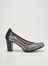 Pantofi cu toc țesătură satinată toc de 7 la 9 cm argintiu DORKING femeie