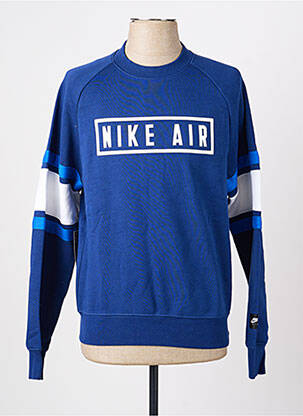 Hanorac serigrafie flockată mâneci lungi albastru NIKE bărbat