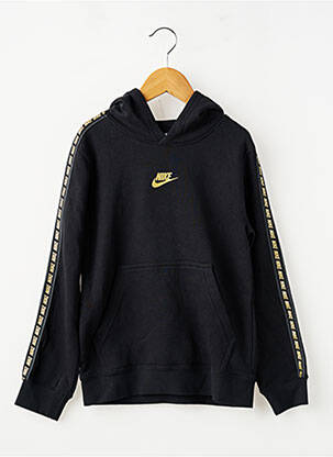 Hanorac cu glugă buzunare mâneci lungi negru NIKE băiat